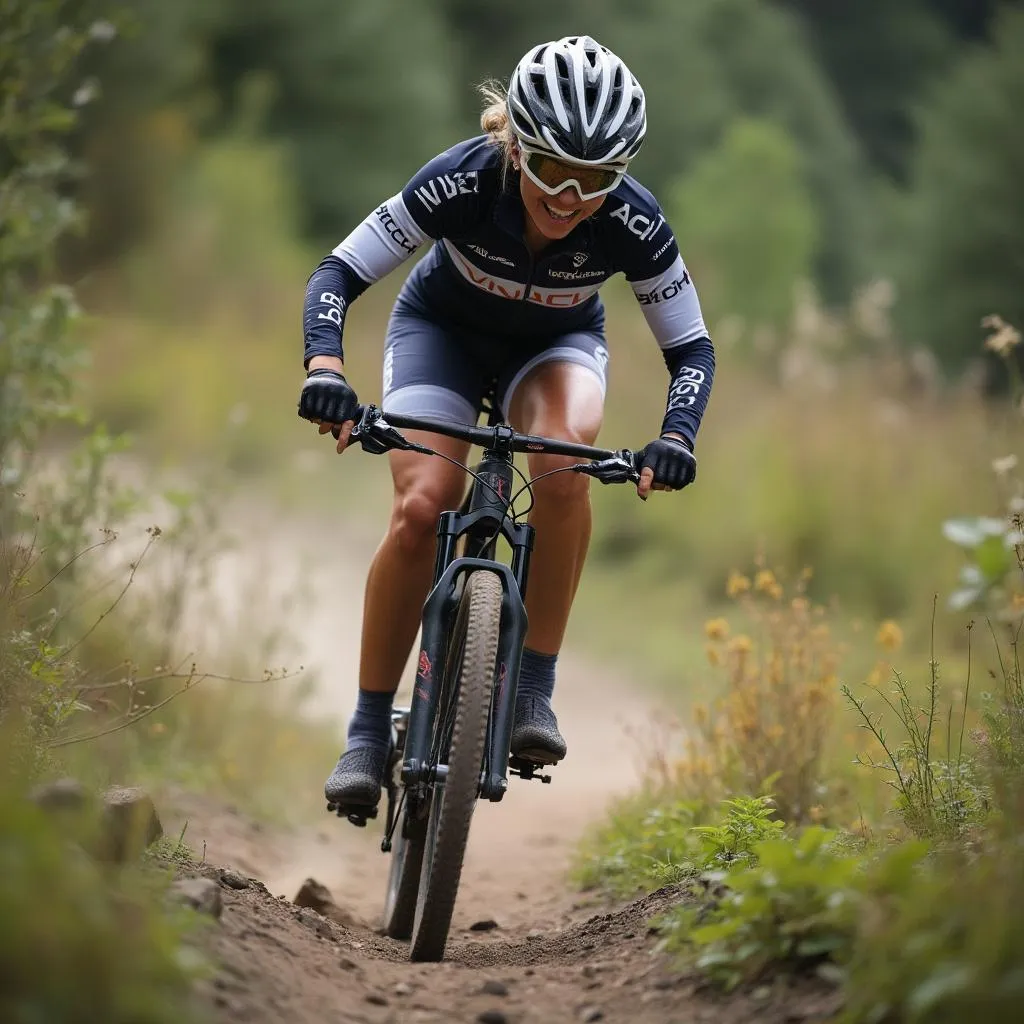 Foto de Carolina Martínez, ciclista de montaña